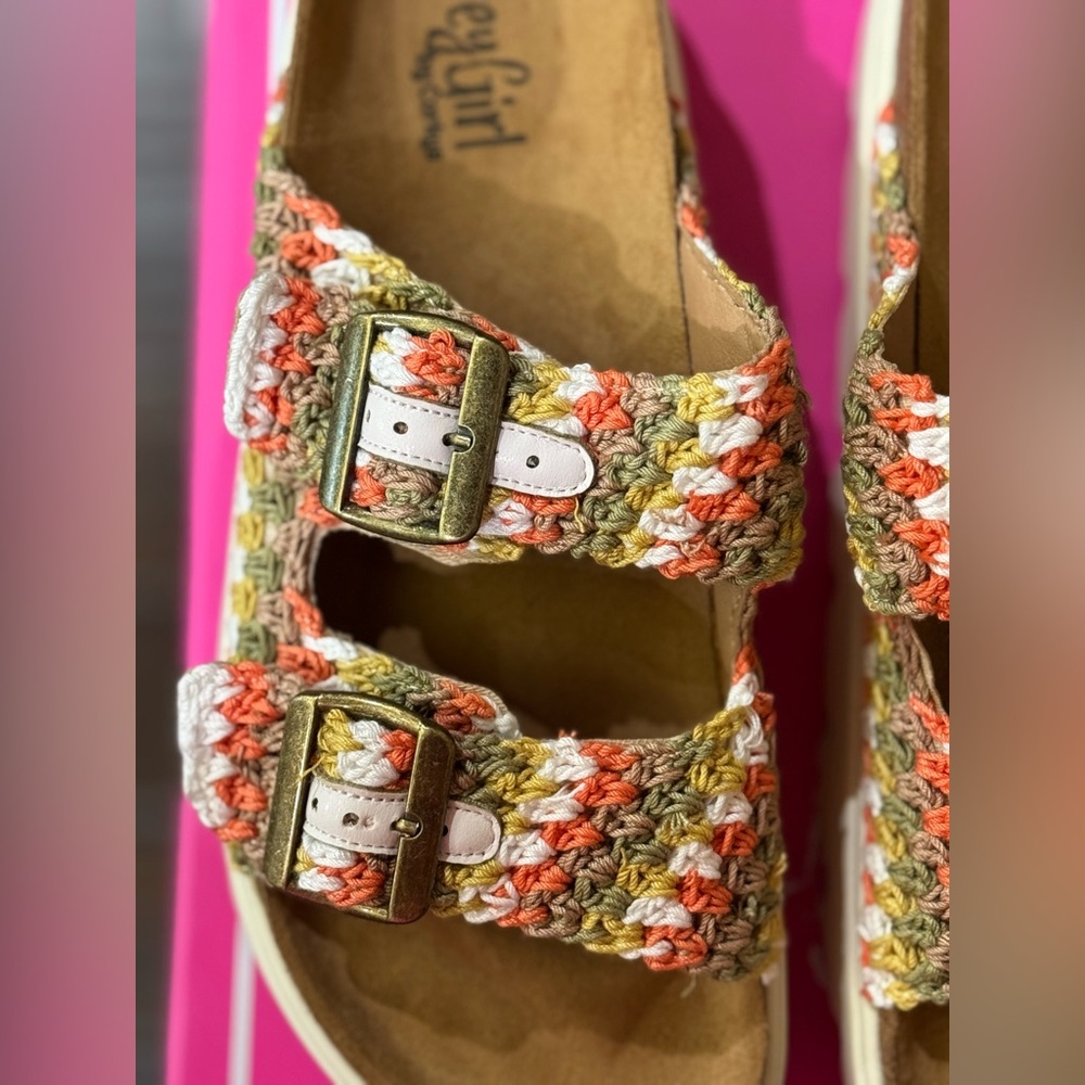 Corkys Multicolor Crochet Double-Buckle Slide Sandals - Picture 7 of 7